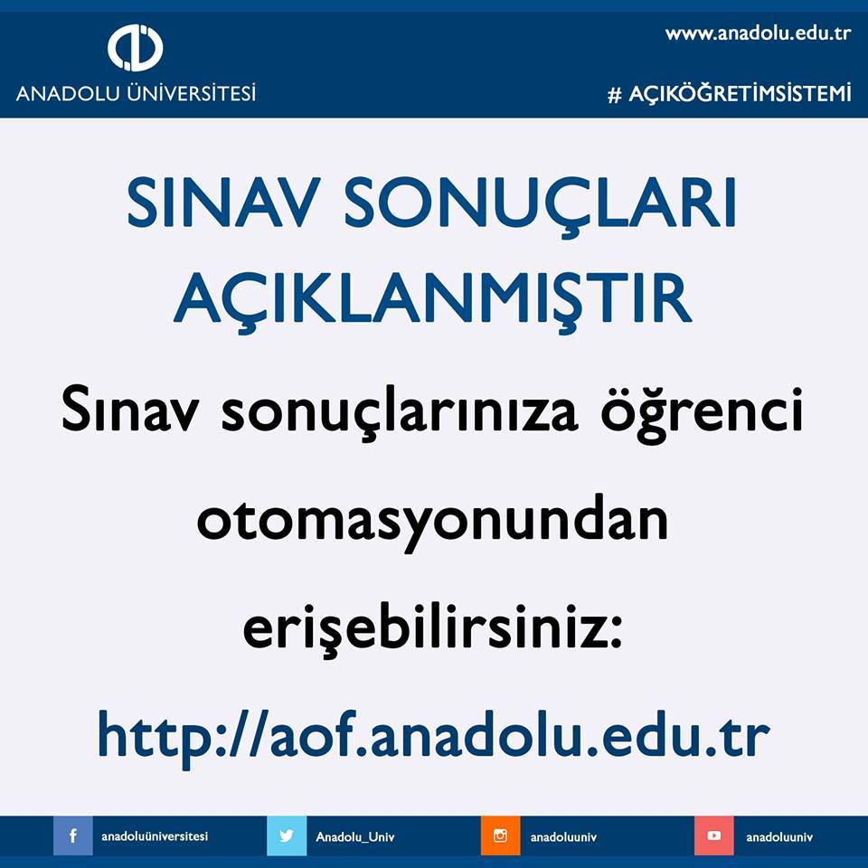 AÖF Sınav Sonuçları Açıklandı